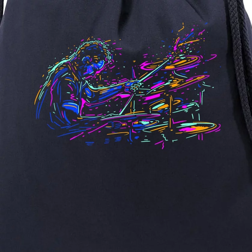 Drummer Abstract Drawstring Bag