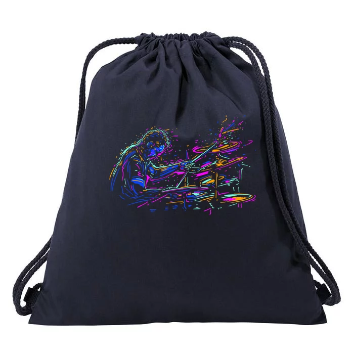 Drummer Abstract Drawstring Bag