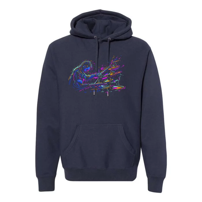 Drummer Abstract Premium Hoodie