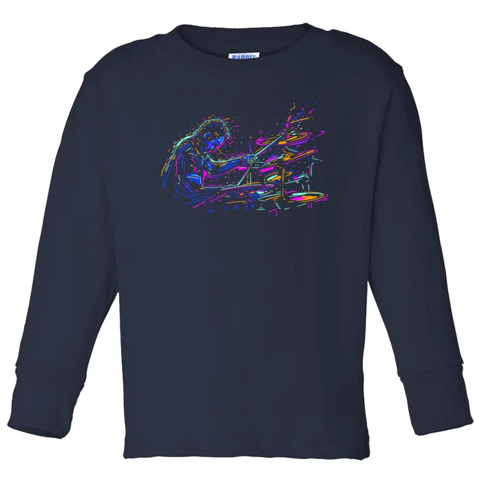 Drummer Abstract Toddler Long Sleeve Shirt