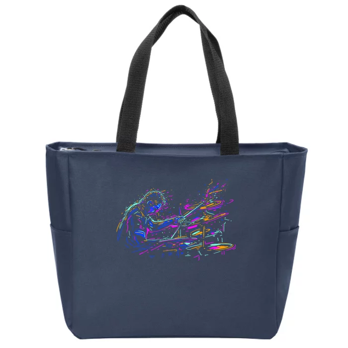 Drummer Abstract Zip Tote Bag