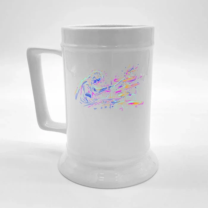 Drummer Abstract Front & Back Beer Stein