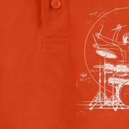 Drummer Playing Rock Band Illustration Dry Zone Grid Performance Polo