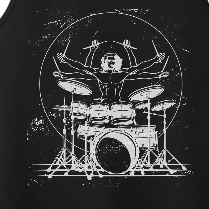 Drummer Playing Rock Band Illustration Performance Tank