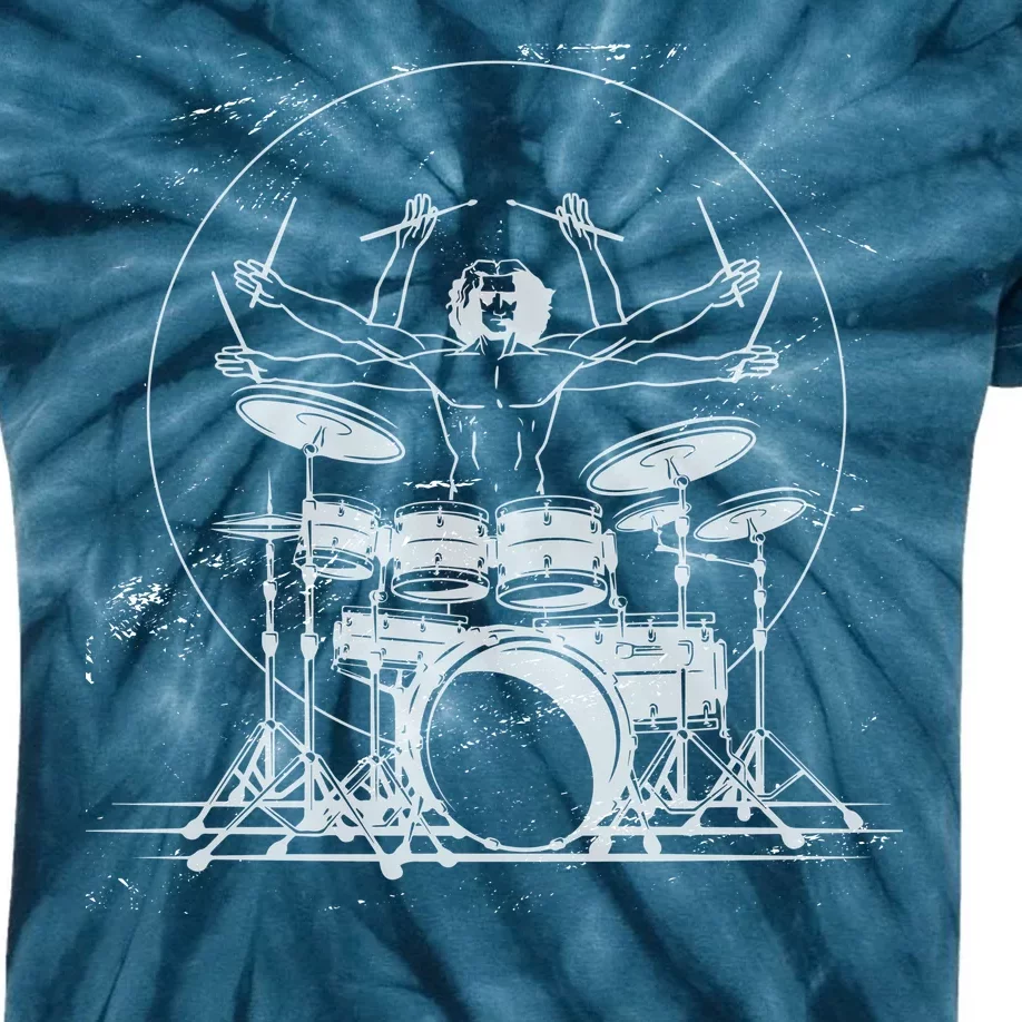 Drummer Playing Rock Band Illustration Kids Tie-Dye T-Shirt