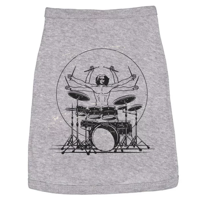 Drummer Playing Rock Band Illustration Doggie Tank