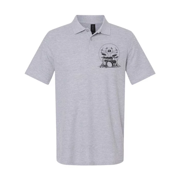 Drummer Playing Rock Band Illustration Softstyle Adult Sport Polo