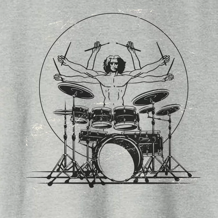 Drummer Playing Rock Band Illustration Women's Crop Top Tee