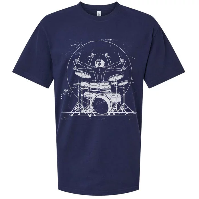 Drummer Playing Rock Band Illustration Sueded Cloud Jersey T-Shirt