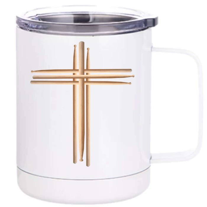 Drumsticks Cross Front & Back 12oz Stainless Steel Tumbler Cup