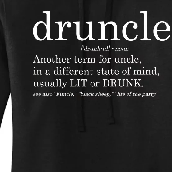 Druncle Another Term For Uncle Usually Lit Women's Pullover Hoodie