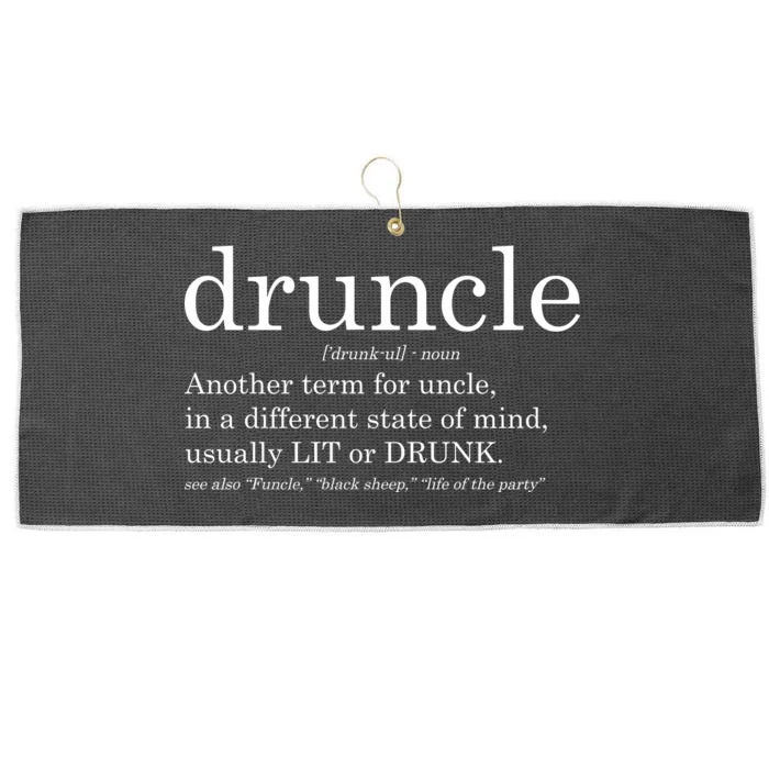 Druncle Another Term For Uncle Usually Lit Large Microfiber Waffle Golf Towel