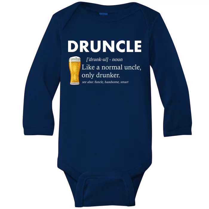 Druncle Funny Uncle Definition See Also Funcle Baby Long Sleeve Bodysuit