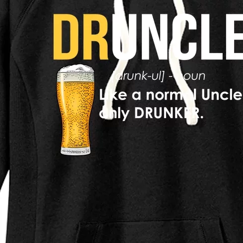 Druncle Like a Normal Uncle Only Drunker Women's Fleece Hoodie