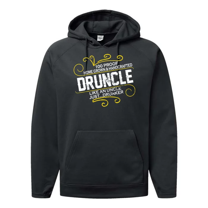 Druncle Like A Uncle Just Drunker Performance Fleece Hoodie