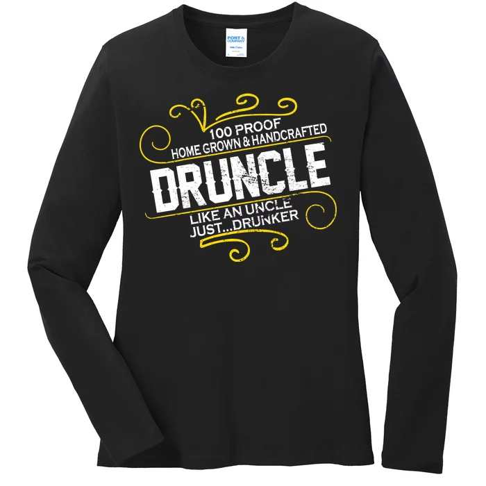 Druncle Like A Uncle Just Drunker Ladies Long Sleeve Shirt