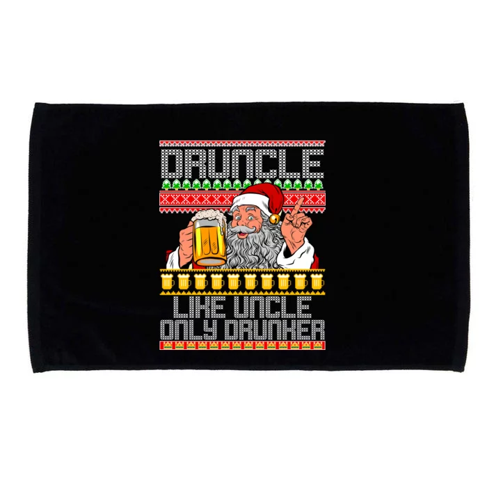 Druncle Like Uncle Only Drunker Ugly Christmas Microfiber Hand Towel