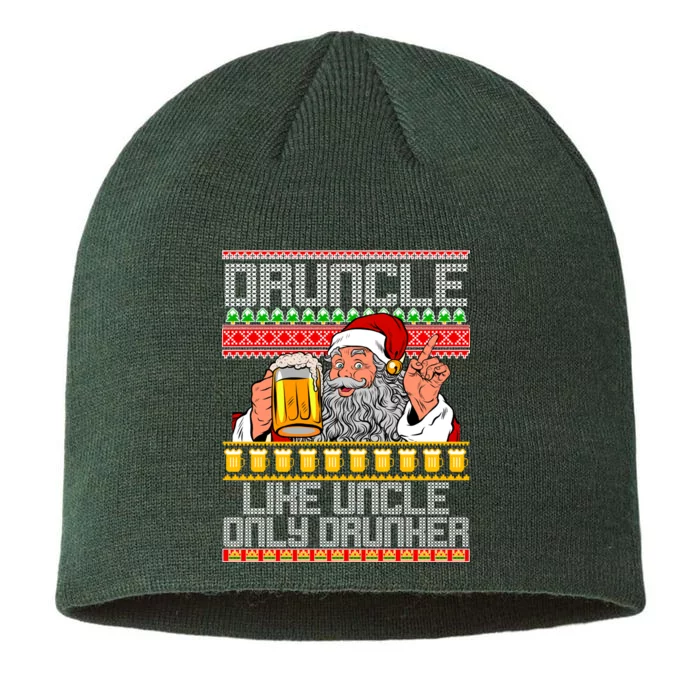 Druncle Like Uncle Only Drunker Ugly Christmas 8 1/2in Sustainable Knit Beanie