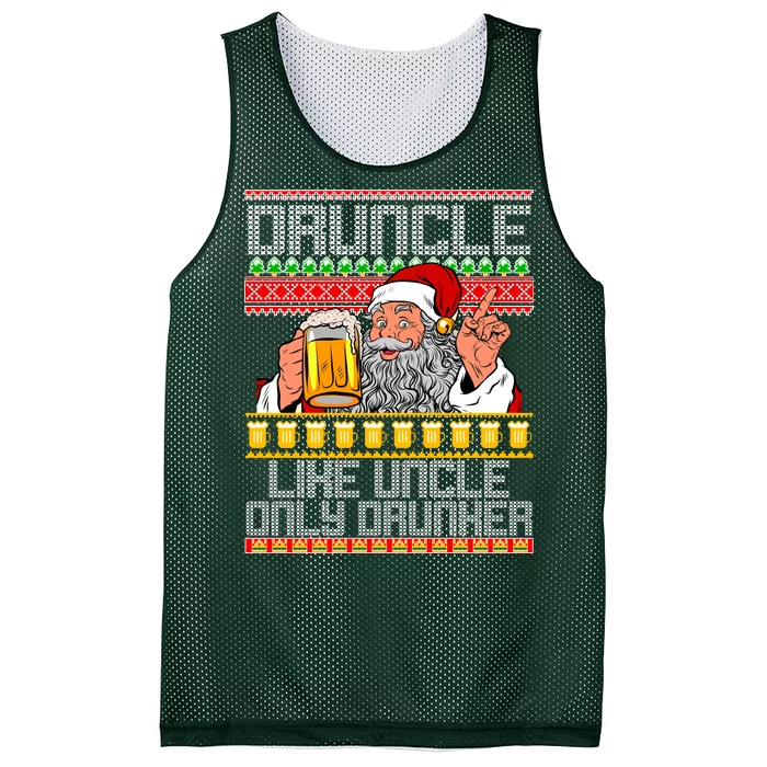 Druncle Like Uncle Only Drunker Ugly Christmas Mesh Reversible Basketball Jersey Tank