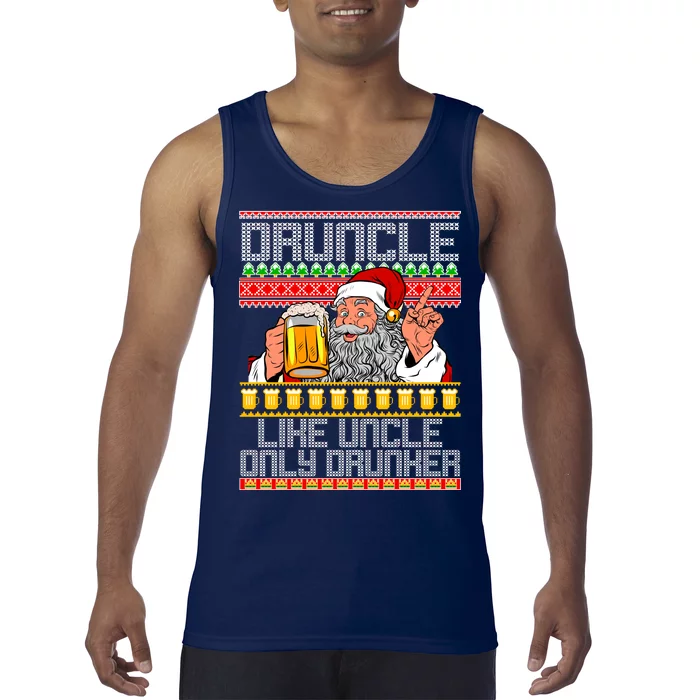 Druncle Like Uncle Only Drunker Ugly Christmas Tank Top