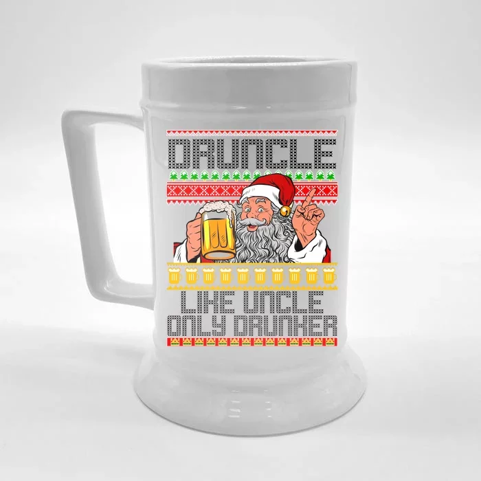 Druncle Like Uncle Only Drunker Ugly Christmas Front & Back Beer Stein