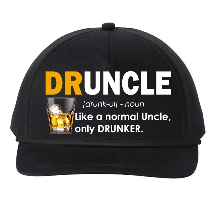 Druncle Normal Uncle Only Drunker Whiskey Snapback Five-Panel Rope Hat