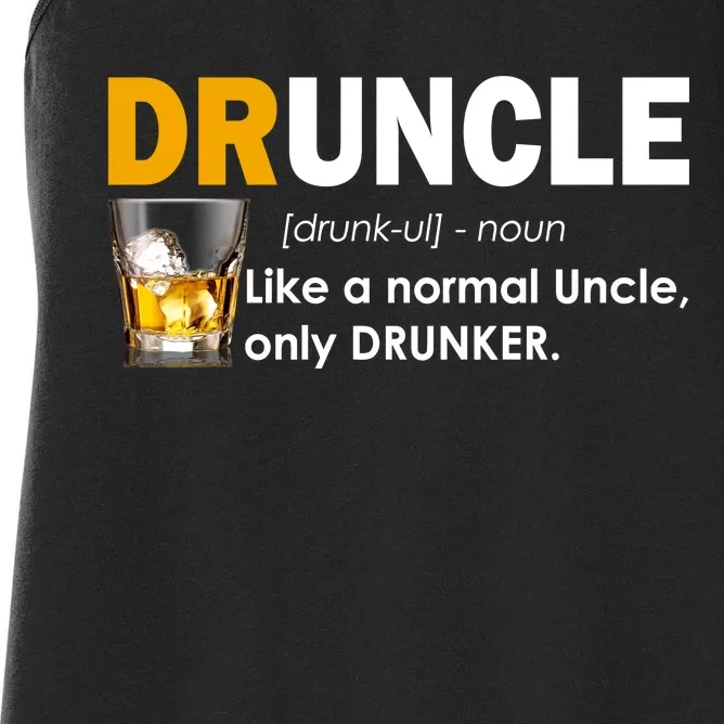 Druncle Normal Uncle Only Drunker Whiskey Women's Racerback Tank