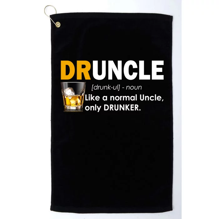 Druncle Normal Uncle Only Drunker Whiskey Platinum Collection Golf Towel