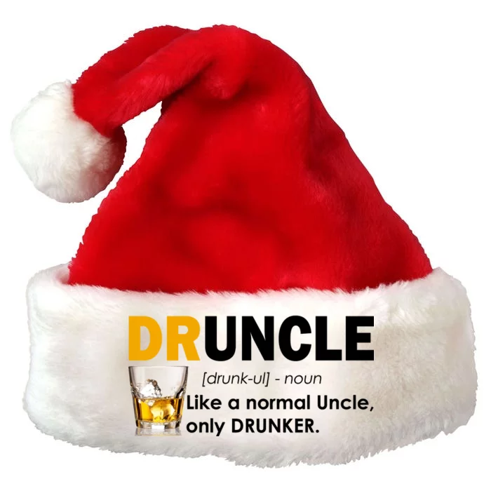 Druncle Normal Uncle Only Drunker Whiskey Premium Christmas Santa Hat