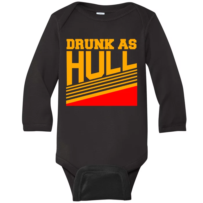 Drunk As Hull Logo Baby Long Sleeve Bodysuit