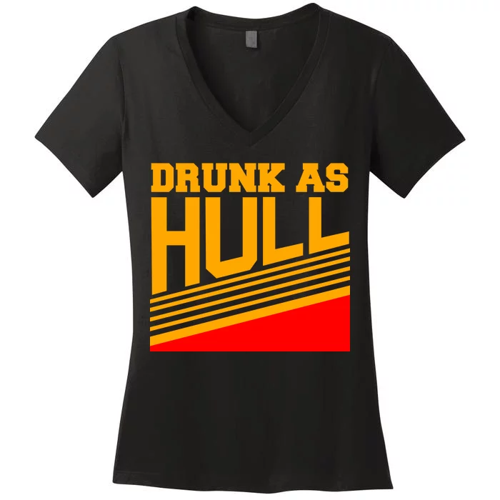 Drunk As Hull Logo Women's V-Neck T-Shirt