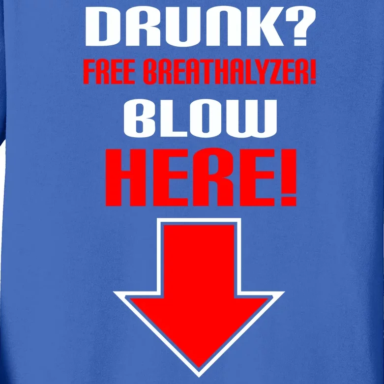 Drunk Free Breathalyzer Kids Long Sleeve Shirt