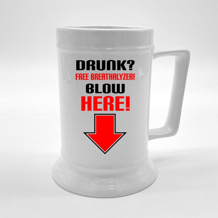 Drunk Free Breathalyzer Front & Back Beer Stein