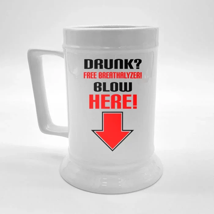 Drunk Free Breathalyzer Front & Back Beer Stein