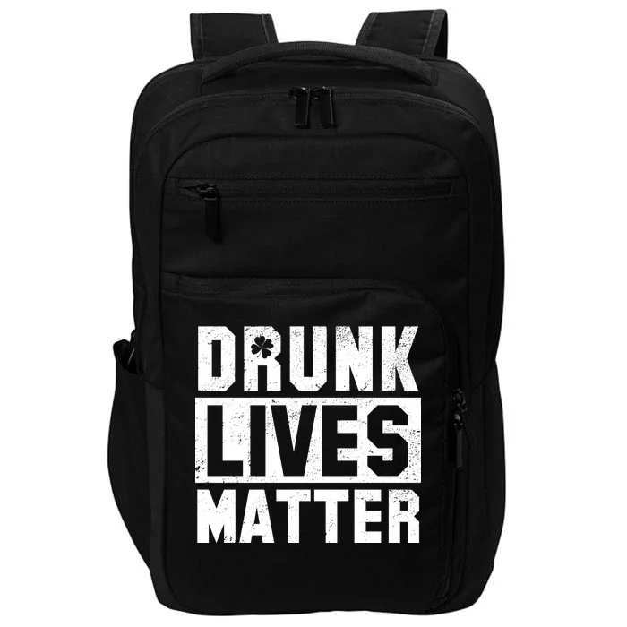 Drunk Lives Matter Vintage Irish Clover Impact Tech Backpack