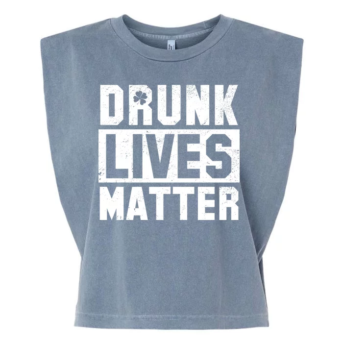 Drunk Lives Matter Vintage Irish Clover Garment-Dyed Women's Muscle Tee