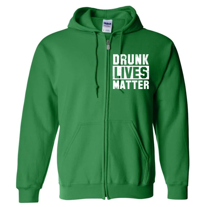 Drunk Lives Matter Vintage Irish Clover Full Zip Hoodie