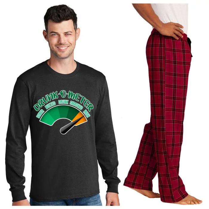 Drunk O Meter Sober Buzzed Smashed Irish Long Sleeve Pajama Set