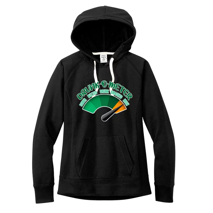 Drunk O Meter Sober Buzzed Smashed Irish Women's Fleece Hoodie