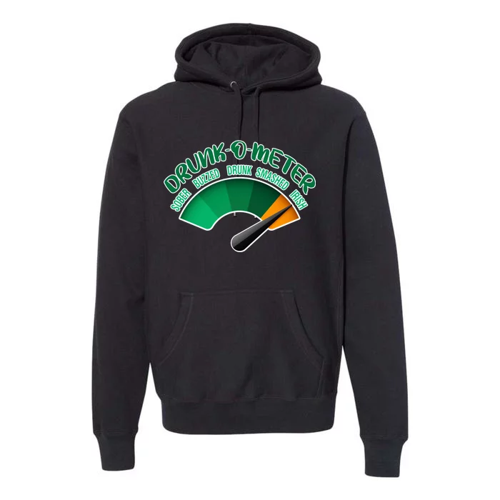 Drunk O Meter Sober Buzzed Smashed Irish Premium Hoodie