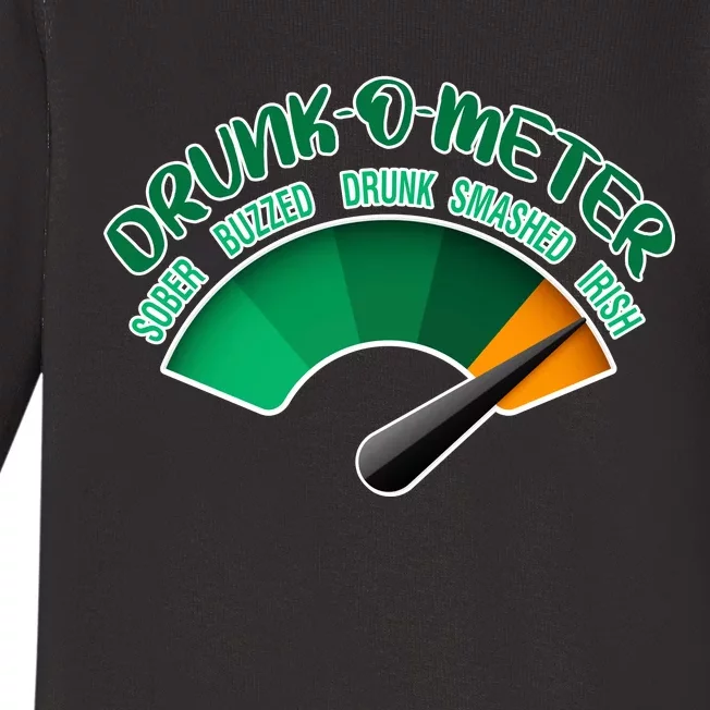 Drunk O Meter Sober Buzzed Smashed Irish Baby Long Sleeve Bodysuit