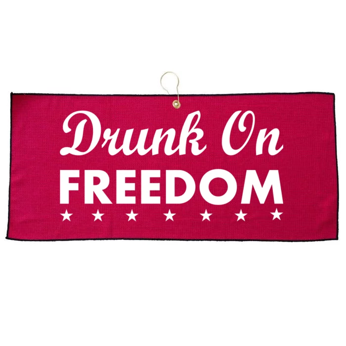 Drunk On Freedom Large Microfiber Waffle Golf Towel