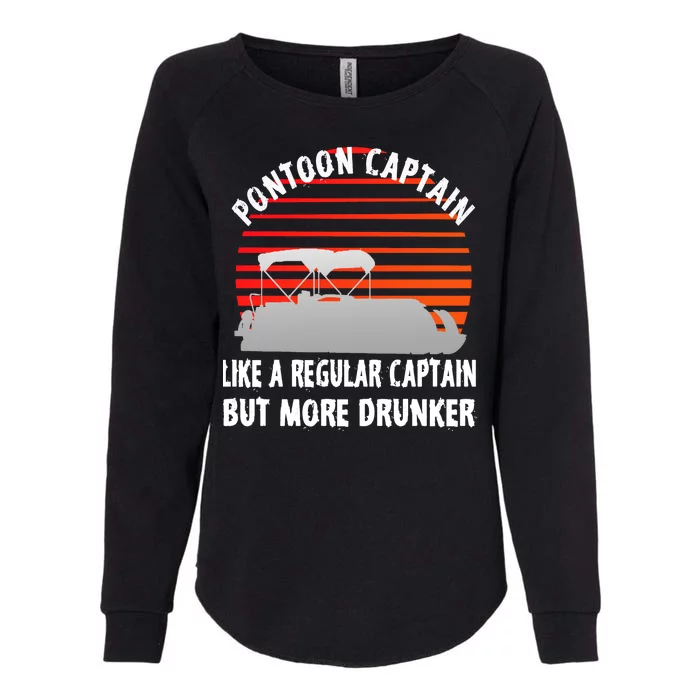 Drunk Pontoon Captain Funny Womens California Wash Sweatshirt