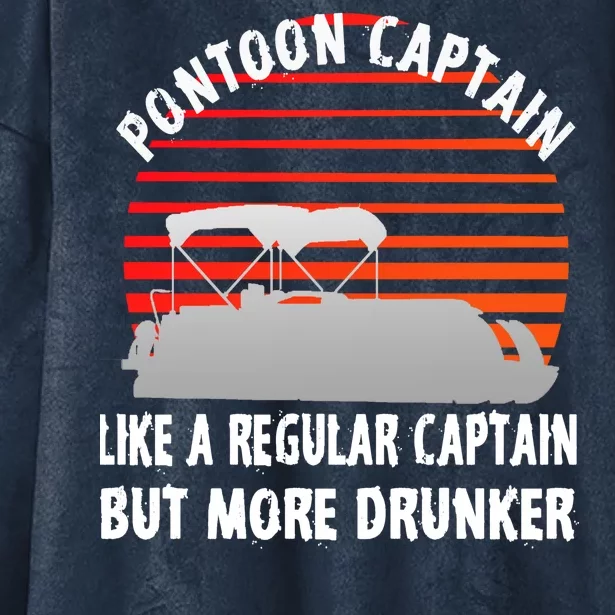 Drunk Pontoon Captain Funny Hooded Wearable Blanket