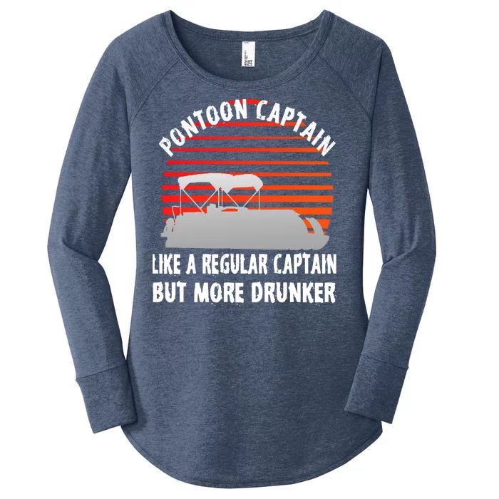 Drunk Pontoon Captain Funny Women's Perfect Tri Tunic Long Sleeve Shirt