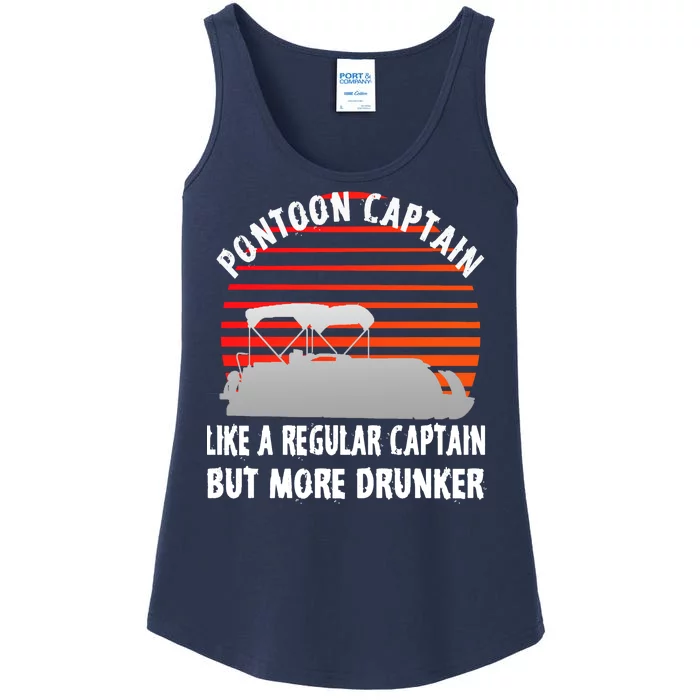 Drunk Pontoon Captain Funny Ladies Essential Tank