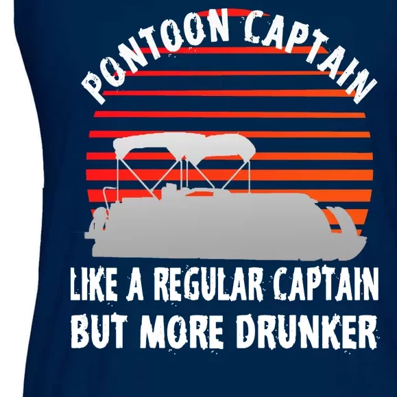 Drunk Pontoon Captain Funny Ladies Essential Flowy Tank