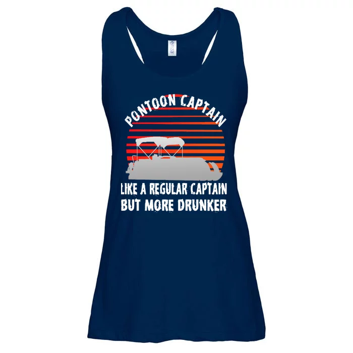 Drunk Pontoon Captain Funny Ladies Essential Flowy Tank