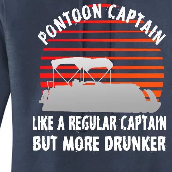 Drunk Pontoon Captain Funny Women's Pullover Hoodie