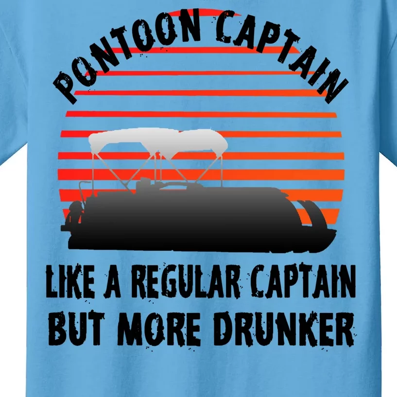 Drunk Pontoon Captain Funny Kids T-Shirt